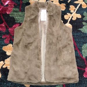 Brown faux fur vest